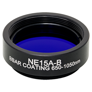 NE15A-B - Ø25 mm Absorptive Neutral Density Filter, ARC: 650-1050 nm, SM1-Threaded Mount, OD: 1.5