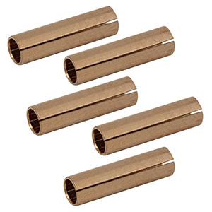 ADAL4-5 - Phosphor Bronze Split Mating Sleeves for Ø1.25 mm (LC/PC) Ferrules, 5 Pack