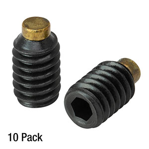 SS8B025 - 8-32 Alloy Steel Brass-Tipped Setscrew, 1/4in Long, 10 Pack