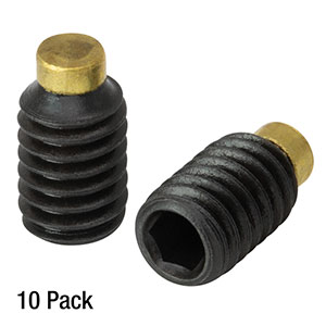 SS4MB6 - M4 x 0.7 Alloy Steel Brass-Tipped Setscrew, 6 mm Long, 10 Pack