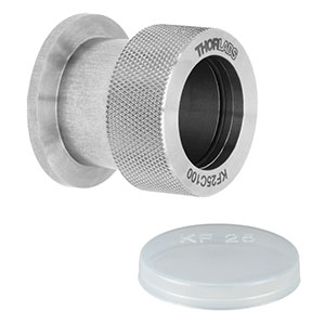 KF25C100 - KF25 Flange to Compression Fitting Adapter for Pipes with OD = 1.00in or 25.0 mm