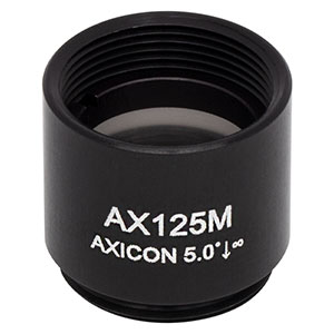 AX125M - 5.0°, Uncoated UVFS, Ø1/2in (Ø12.7 mm) Axicon, SM05-Threaded Mount